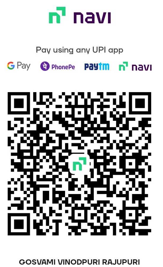 UPI QR Code — Scan to donate via GPay, PhonePe, Paytm, Navi